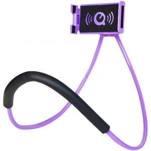 Kalanka-Support Telephone,360° Rotatif Support Autour Cou Flexible Mobile Phone Holder Stand Lazy Bracket Pour Lit Multifonction Support Smartphone Bureau Réglable Support (Mauve) - Neuf