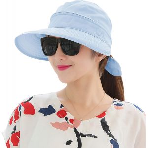 KAL-Femme Visière Casquette De Soleil Casquette Pare-Soleil Casquette De Visière Chapeau De Plage Anti-Uv Réglable Chapeau D'Eté Séchage Rapide Casquette Golf Pour Camping Voyage Plage - Neuf