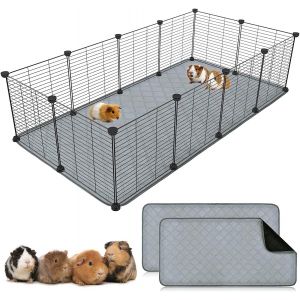 Chenquansarl-Lot De 2 Tapis Pour Cage De Cochon D'inde Lavable Etanche Antidérapant Couverture Absorbant Pour Petits Animaux Lapin Nain Chinchilla Hérisson (L ¿120 X 60cm¿, Gris) - Neuf