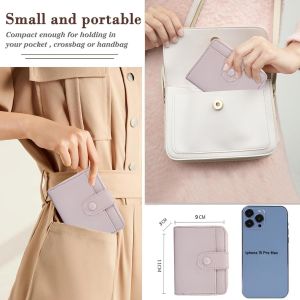 CAUC-Porte Feuille pour Femme, Petit Porte Monnaie Femme en Cuir Souple, Portefeuille Femme Petit Format avec Grand Compartiment ¿¿ Monnaie zipp¿¿,Mauve - Neuf