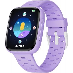 JGD-Montre Connect&eacute;e Enfant Non APP Connect&eacute;e, 1,83"" &Eacute;cran AMOLE Smartwatch avec Podom&egrave;tre, IP68 &Eacute;tanche, Surveillance Rythme Cardiaque/Sommeil, Jeux de Puzzle pour Filles 5-12 - Neuf