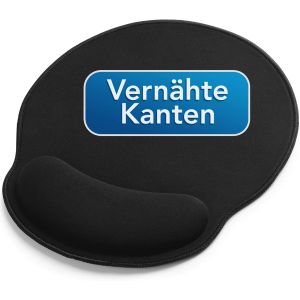 JGD-Tapis de Souris - 26x24cm - Tapis de Souris Ergonomique avec Bords Cousus - Tapis Souris Repose Poignet pour Une Posture Douce du Poignet Gel - Noir - Neuf