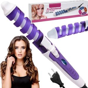 Kal-Fer À Friser En Céramique Bigoudi Grandes Boucles, Brosse À Friser En Spirale Revêtement Céramique Antistatique De Haute Qualité, 210 C, Fer À Friser Salon De Coiffure Professionnel, Boucles - Neuf