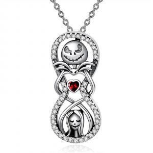 Collier &Eacute;l&eacute;gant &Agrave; Breloques Pour Femme, Bijou D'halloween, Collier Pendentif C?ur, Bijou T&ecirc;te De Mort, Cadeau Pour Anniversaire, Pour Elle - Neuf