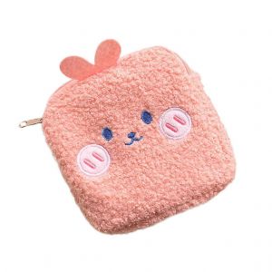 Portable De Serviette Sanitaire Poche Un Morceau De Bande Dessin&eacute;e En Peluche Rose Pour Les Femmes Menstruelles Pad Sac De Rangement - Neuf