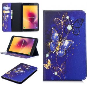 Tablet ?tui pour Samsung Galaxy Tab A (8,0 Pouces) 2017 / T380 T385 PU Cuir Couverture Magn&iquest;&iquest;tique Housse Papillon Bleu R&iquest;&ordm;veur Motif Stent Fonction Flip Cuir - Neuf