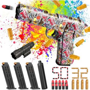 Kal-Pistolet Jouet Aigle Du Désert Avec Cartouches De Place, Munitions, Balle En Mousse Et Cible Pour Nerf - Neuf