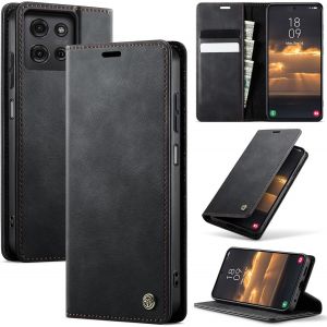 Motorola Moto G75 Premium Pu Leather Wallet Case With Card Slots And Stand Function Flip Case Cover For Motorola Moto G75  Black - Neuf