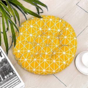 Coussin D'assise,Lot De 2 Coussins,Coussin D'assise,Coussin D'assise 40x40 cm,Coussin D'assise De Jardin (damier jaune,Rond) - Neuf