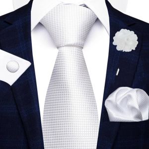 Cadeau De Vacances Marque 8 Cm Cravate Mouchoir Bouton De Manchette Ensemble D'épingles Pour Hommes Cravate Rayure Rouge Costume Accessoires Mariage Gravatas--Sf231 - Neuf