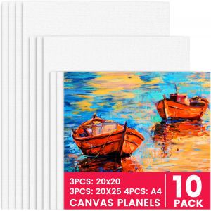 Mevronisshop-10 Pi&egrave;ces) Set De Toile A Peindre, Toile Vierge Blanches Tendues Pour Peinture Acrylique Et Aquarelle, Toiles En Coton Pour Tableau Peinture, Pour Enfants, D&eacute;butants Et Artistes. - Neuf