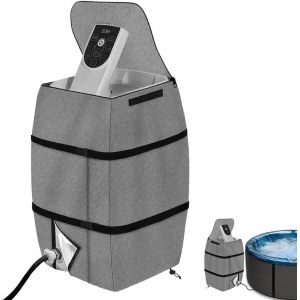 Couvercle de Pompe de Chauffage de Spa,Housse de Pompe de Chauffage pour Jacuzzi,Convient à Plusieurs Marques de Baignoires/Piscines Extérieures (Gris) - Neuf