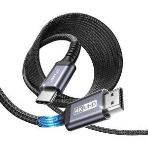 Câble USB C vers HDMI 4K 5M,Cable USB Type C HDMI 4K UHD (Compatible Thunderbolt 3) pour MacBook Pro 2018/2017,iPad Pro 2018/Air 2020,Samsung Galaxy S20/S10,Surface Book 2,Huawei P40 etc. - Neuf