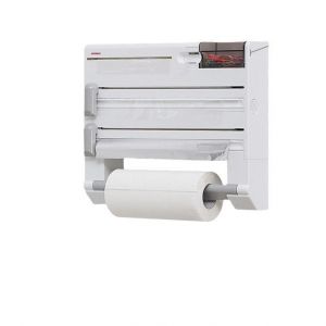 Porte-Rouleau - Support De Rangement Multifonctionnel Six En Un Pour La Cuisine - Rangement Et Découpe De Film Alimentaire Et De Papier Aluminium - Neuf
