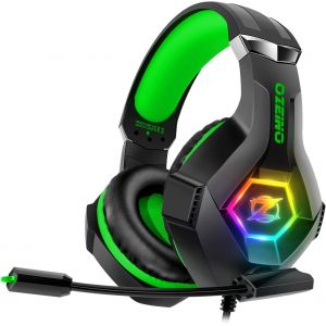 Lkljij-Casque Gaming Pour Ps5 Pc Ps4, Casque Gamer Pour Micro Rgb 7 Couleurs Transducteurs 50mm Stéréo Basse Micro Anti-Bruit Réglable Compatible Avec Switch Xbox Series X & S-Rouge - Neuf
