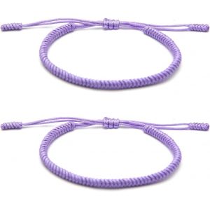 Kal-2 Bracelets Porte-Bonheur Tibétains+Cadeau Bouddhiste!-Fait Main.Ajustable À Votre Poignet. Pour Hommes Et Femmes. Bracelets D'amitié En Tissu Tressé-Style Tibet-Bracelet Réglable - Neuf