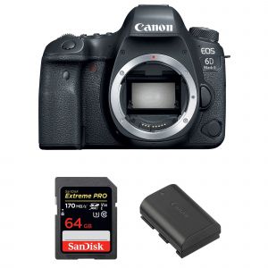 Canon EOS 6D Mark II Nu + SanDisk 64GB Extreme PRO UHS-I SDXC 170 MB/s + Canon LP-E6N | Garantie 2 ans - Neuf