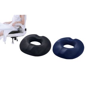 Lot de 2 coussins de si&egrave;ge ronds en mousse &agrave; m&eacute;moire de forme pour chaises de bureau et de maison - Noir - Neuf