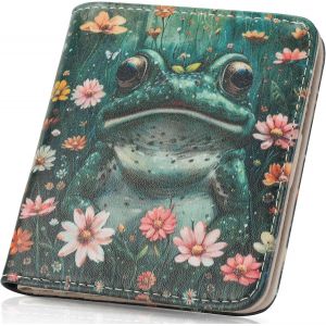 CAUC-Portefeuille pour femme en cuir avec blocage RFID - Portefeuille fin et compact &agrave; deux volets pour femme - Poche pour pi&egrave;ces de monnaie - Petit sac &agrave; main pour femme avec fen&ecirc;tre pour carte - Neuf