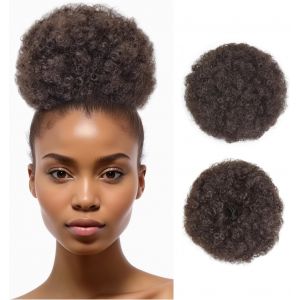 Kalanka-Afro Puff Cordon De Serrage Pour Queue De Cheval Synth&eacute;tique Court Boucl&eacute;s Pour Femmes (X-L,1b/27#) - Neuf