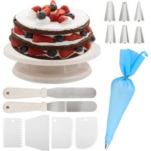 Plateau Tournant Patisserie,Plateau Tournant Pour G&acirc;teau,Plaque Tournante Patisserie,Support &Agrave; G&acirc;teau Rotatif,Kit Patisserie,Accessoire Pour D&eacute;butants Et Professionnels - Neuf