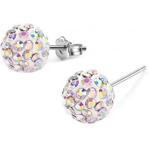 4 Paires Boucles D'oreilles En Argent 925 Petites Boucles D'oreilles Argent Boule Disco Ronde Piercing Clous D'oreilles Argent Pour Femme Fille[Bou9242767] - Neuf
