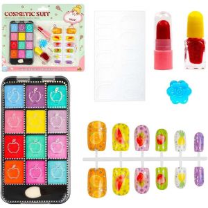 Maquillage Enfant Jouet Filles, Kit de Maquillage Non Toxique Enfant Fille, Set de Vernis &agrave; Ongles pour Enfants Y Compris le Rouge &agrave; L&egrave;vres, le Fard &agrave; Paupi&egrave;res pour Princesse Fille 3 + Ans - Neuf