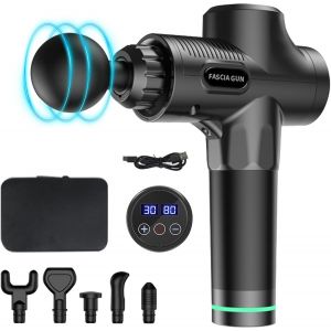 Pistolet De Massage Des Tissus Profonds, Masseur De Choc Musculaire, Masseur Professionnel Silencieux Portable Avec &Eacute;cran Tactile Lcd, 6 T&ecirc;tes De Massage Rechargeables De Type C Pour La - Neuf