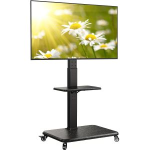 MEVRONISSHOP-Support TV Mobile, Chariot TV Roulant inclinable et pivotant pour t&eacute;l&eacute;viseurs de 32 &agrave; 65 70 75 Pouces jusqu'&agrave; 110 lbs, Support TV Roulant r&eacute;glable en Hauteur avec Roues, Max VESA 600x400 - Neuf