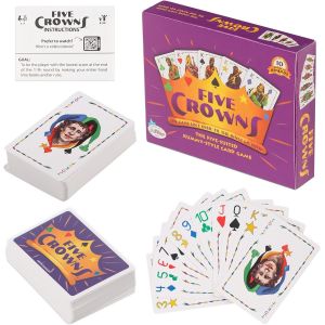 Eryi-Five-Star Crown Jeu De Cartes, 5 Crowns Jeux De Cartes De Poker, Five Crowns Card Game, Jeu De Cartes À Cinq Couronnes, Jeux De Voyage En Famille, Pour 3-7 Joueurs A Partir De 8 Ans (Version Ang - Neuf