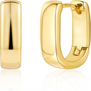 Kalhx-Boucles D'oreilles En Argent 925 Femmes,Petites Boucles D'oreilles Créoles Hypoallergéniques Mini Boucles D'oreilles Épaisses Petites Boucles D'oreilles Huggie Petites Larges Créoles - Neuf