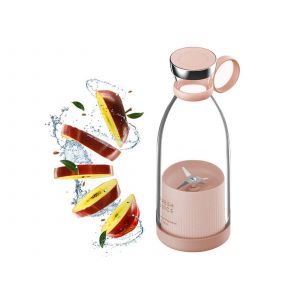 Blender &eacute;lectrique portable 350 ml avec shaker et port USB, rose - Neuf
