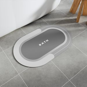 TIANYI-Tapis de Bain antid&eacute;rapant et Anti-moisissure &agrave; s&eacute;chage Rapide en Absorbant l'eau Lavable en Machinen(Gris,40 * 60cm) - Neuf