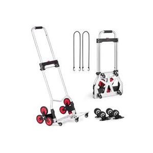 Chariot Diable Pliant 260 lb &ndash; Poign&eacute;e T&eacute;lescopique &ndash; Dolly d&rsquo;Escalier avec 2 Sangles &Eacute;lastiques - Neuf