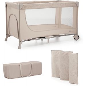 Subzonal-Kinderkraft Joy 2 Lit Parapluie 2 En 1, Lit B&eacute;b&eacute; De La Naissance Jusqu&iquest;&Agrave; 15 Kg, 120 X 60 Cm, Facile &Agrave; Plier, &Eacute;tag&egrave;res Pour Les Couches, Beige - Neuf