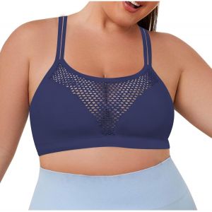 Soutien-Gorge De Sport Push-Up Pour Femme - Sans Armatures - Design En Maille - Avec Double Bretelles Spaghetti - Soutien-Gorge De Beaut&eacute; Confortable Et Respirant - Grandes Tailles - Neuf