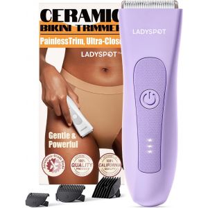 Rasoir Electrique Femme, Tondeuse Femme Intime Avec 3 T&ecirc;tes De Protection Et De Lame En C&eacute;ramique Rempla&ccedil;ables, Tondeuse Bikini Femme Pour Visage, Bras, Jambes, Aisselles, Rasoir Femme Electrique - Neuf