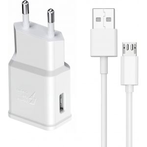 Chargeur Avec Micro Usb Câble 1.5m, Charge Rapide Pour Samsung Galaxy S3 Edge S4 S5 S7 S6 Edge, A3, A5, A6, A10, J8 J7 J6 J5 J3, Tab S Tab S2, Note5 Note4 Note2 Android Universel Secteur.[F552] - Neuf