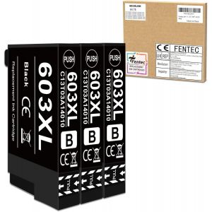 ERYI-3 Pk 603Xl Noir Cartouche D'Encre Pour Epson 603 Noir, Epson 603 Xl Noir Cartouche Pour Epson Xp-2100 Xp-3100 Xp-4155 Xp-3150 Xp-2105 Xp-4100 Xp-4105 Xp-3105 Wf-2810 Wf-2830 Wf-2835 Wf-2850 - Neuf