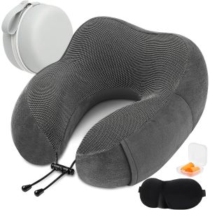 Trahoo-Coussin De Voyage Boîte De Rangement, Coussin De Support Cervical Essentiel Pour Voyager, Oreiller Cervical En Mousse À Mémoire De Forme, Emballage Rapide Compact Et Léger Luxe Le Camping - Neuf