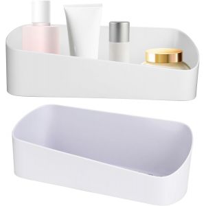 Étagère de douche sans perçage - En plastique - Avec 2 autocollants - Organiseur de salle de bain - Support de gel douche pour cuisine et salle de bain - Neuf