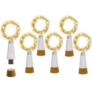 Vin En Liège Lumières,Bouteille De Batterie Guirlande Lumineuse Avec 15 Led Pour Les Fêtes Pour Diy Artificiel Décoration Chambre À Coucher Décoration Cadeau Colorful,6 Pack - Neuf