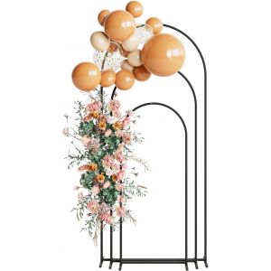 Mevronisshop-Lot De 3 Arches De Mariage En M&eacute;tal Noir - 6ft, 5ft, 4ft, 4ft - Support D'arche De Ballon - Cadre Pour D&eacute;coration De C&eacute;r&eacute;monie - Neuf