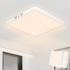 KAL-Plafonnier Led 18W 1800Lm 3000K, Plafonnier Salle De Bain Ip44 Carré Luminaire Plafonnier Plat Blanc Chaud, Pilote Inclus. Pour Salle De Bain Chambre Salon Cuisine Couloir Bureau Ø22Cm - Neuf