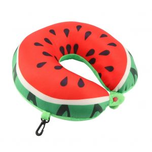 HJLIAN Coussin de voyage en forme de U, joli coussin de nuque a motif de fruits pour la maison et le bureau, motif pasteque - Neuf