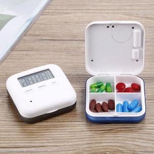 Blanc Minuteur De Boîte À Pilules Rappel Électronique Boîte De Médicaments Pour Les Personnes Âgées Boîte À Pilules De La Minuterie. - Neuf