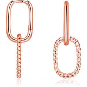 Kalhx-Boucles D'oreilles Cr&eacute;oles En Argent 925 Avec Pendentif Pour Femme-En Argent Sterling 925-Ovales-Doubles-Hypoallerg&eacute;niques-Pour Dormir-Boucles D'oreilles G&eacute;om&eacute;triques-Boucles - Neuf