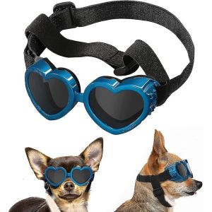 Lunettes De Soleil &Eacute;l&eacute;gantes En Forme De Coeur Pour Chien - R&eacute;glables, Protection Uv, Ajustement Confortable Pour Les Animaux De Compagnie - Parfaites Pour Les Sorties Et Les Photos - Neuf