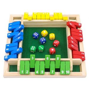 Jeu De Table En Bois De Luxe Pour 4 Joueurs, Jeu De Dés Classique, Coloré - Neuf