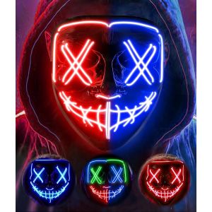 Halloween Effrayant Led Masque Visage,La Masque Lumineux 3 Modes D'&eacute;clairage Pour Les Carnavals,Les Bals Masqu&eacute;s Et Les Soir&eacute;es Costum&eacute;es De Cosplay.[J89] - Neuf